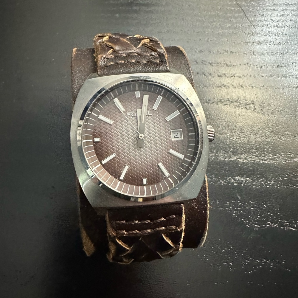 Fossil Dark Brown Leather Men's Watch